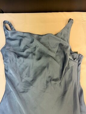 Wild Fable Light Slate Blue Satin Slip Dress Size large new adjustable straps